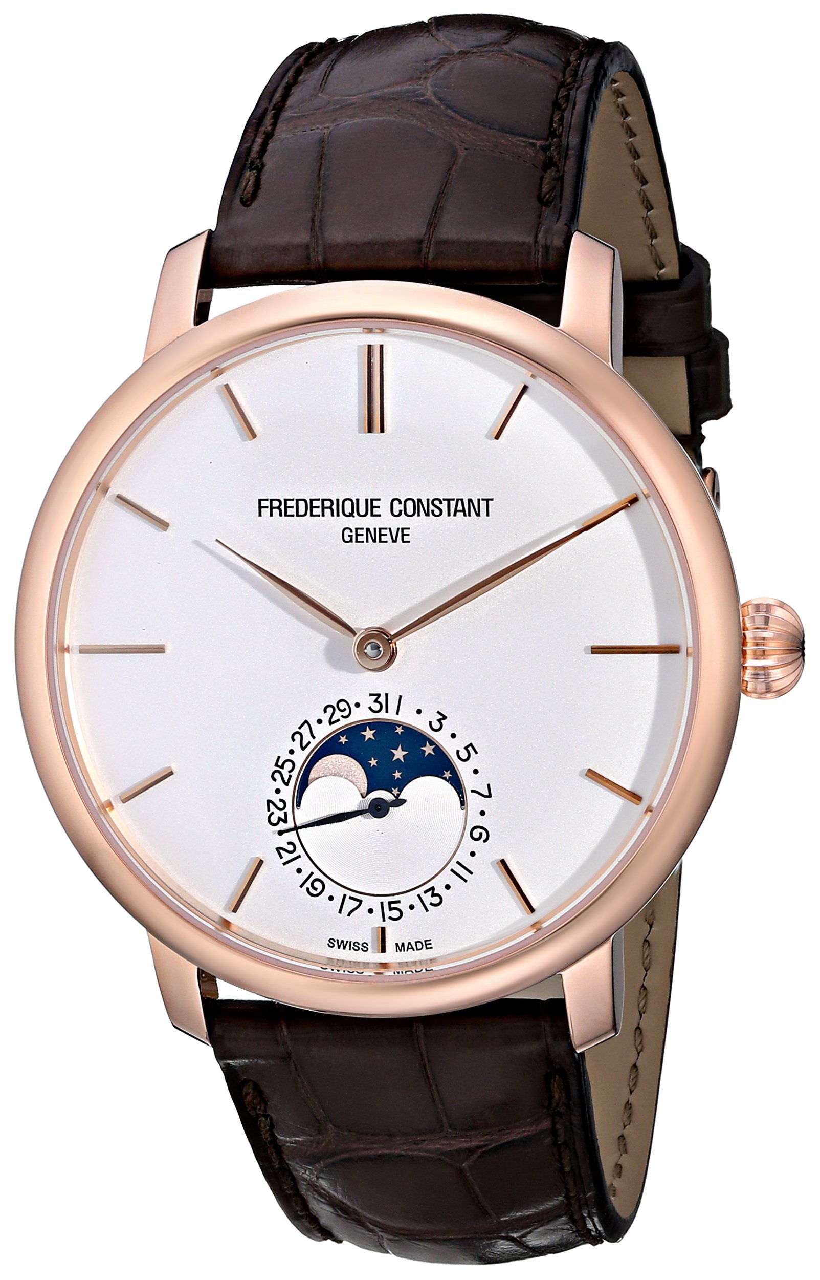 Frederique Constant メンズ FC705X4S4 か細い伝達ルート ローズゴールドメッキ 自動小銃一巻きウオッチ ブラウンレザーバンド