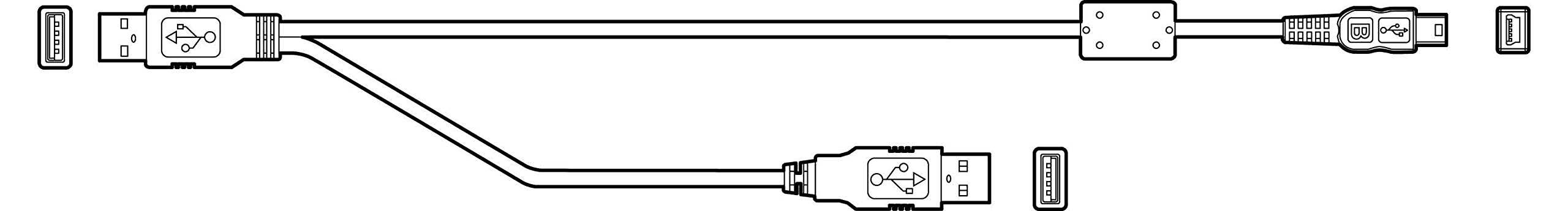 HP 721548-001 USB 2.0 モニター Yケーブル。