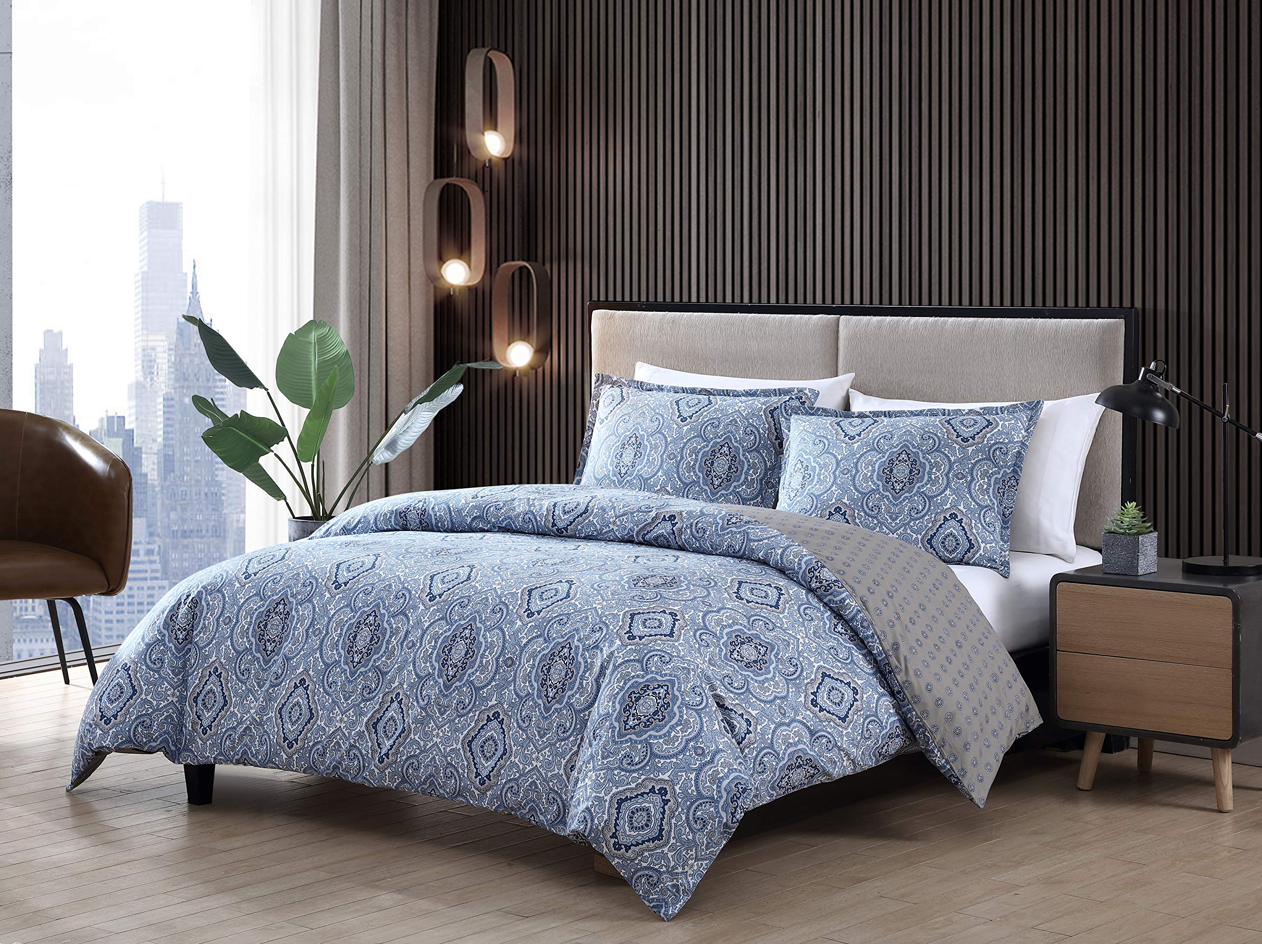 City Scene Milan Blue Comforter Set King｜global研究所