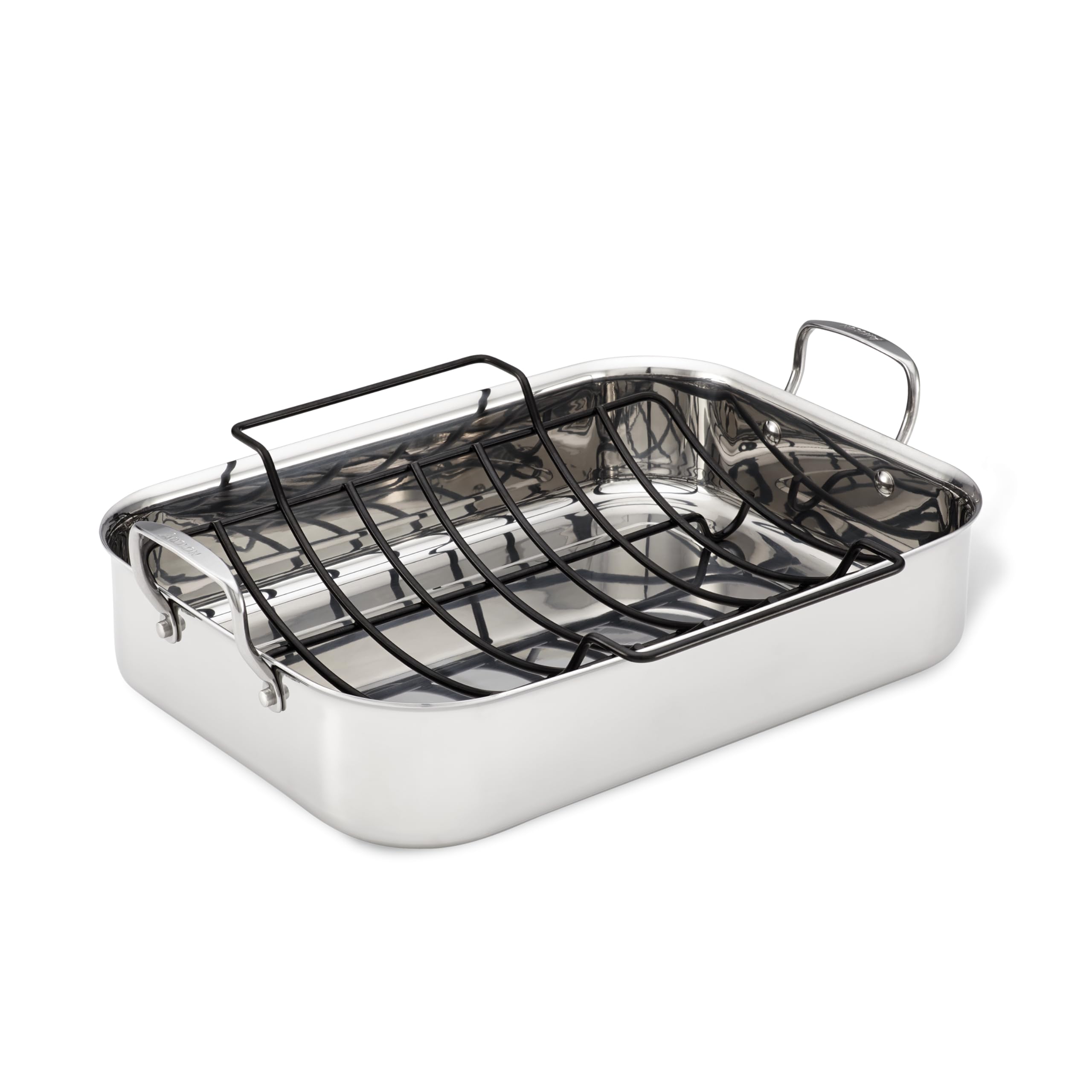 Anolon Tri-Ply Clad Stainless Steel 17-Inch by 12-1/2-Inch Large Rectangular Roaster with Nonstick Rack by Anolon｜global研究所