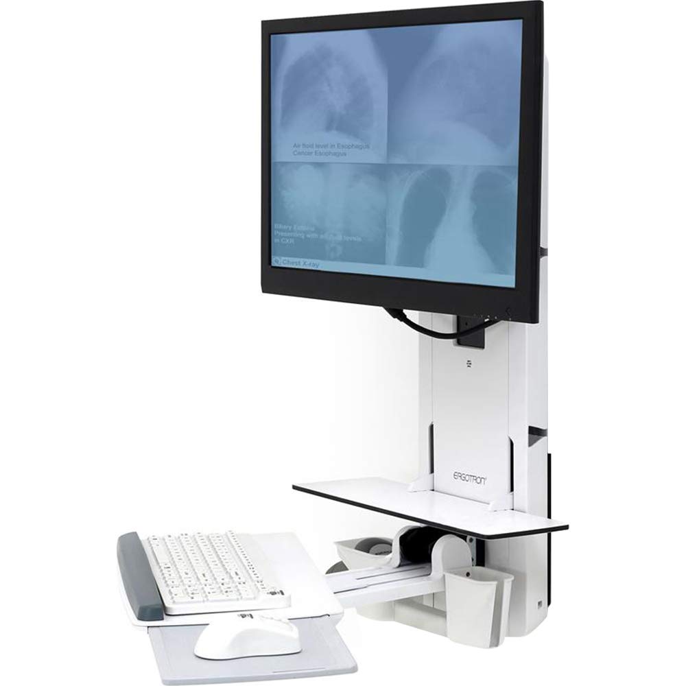 Ergotron StyleView Sit-Stand Vertical Lift Patient Room - Wall mount for LCD display / keyboard / mouse / bar code scanner - white - screen size: 24｜global研究所