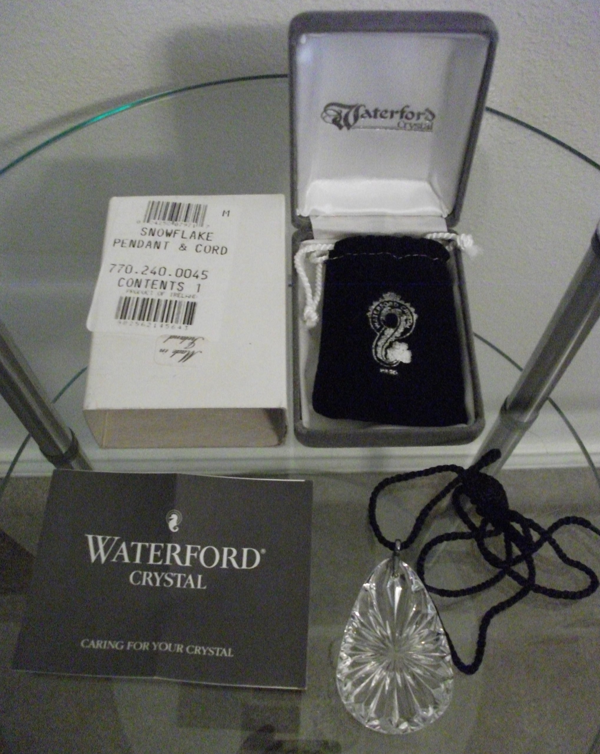 NIB WATERFORDクリスタルスノーフレークペンダント\u0026吊りひも プリンター・FAX用インク-インクカートリッジ