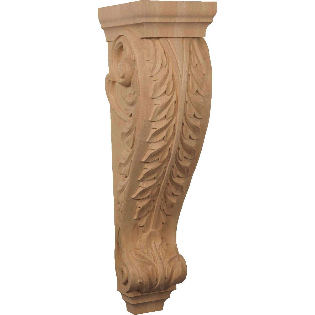 Ekena Millwork CORW08X09X30ACRO 8-Inch W x 9-Inch D x 30-Inch H Large Jumbo Acanthus Wood Corbel  Red Oak by Ekena Millwork