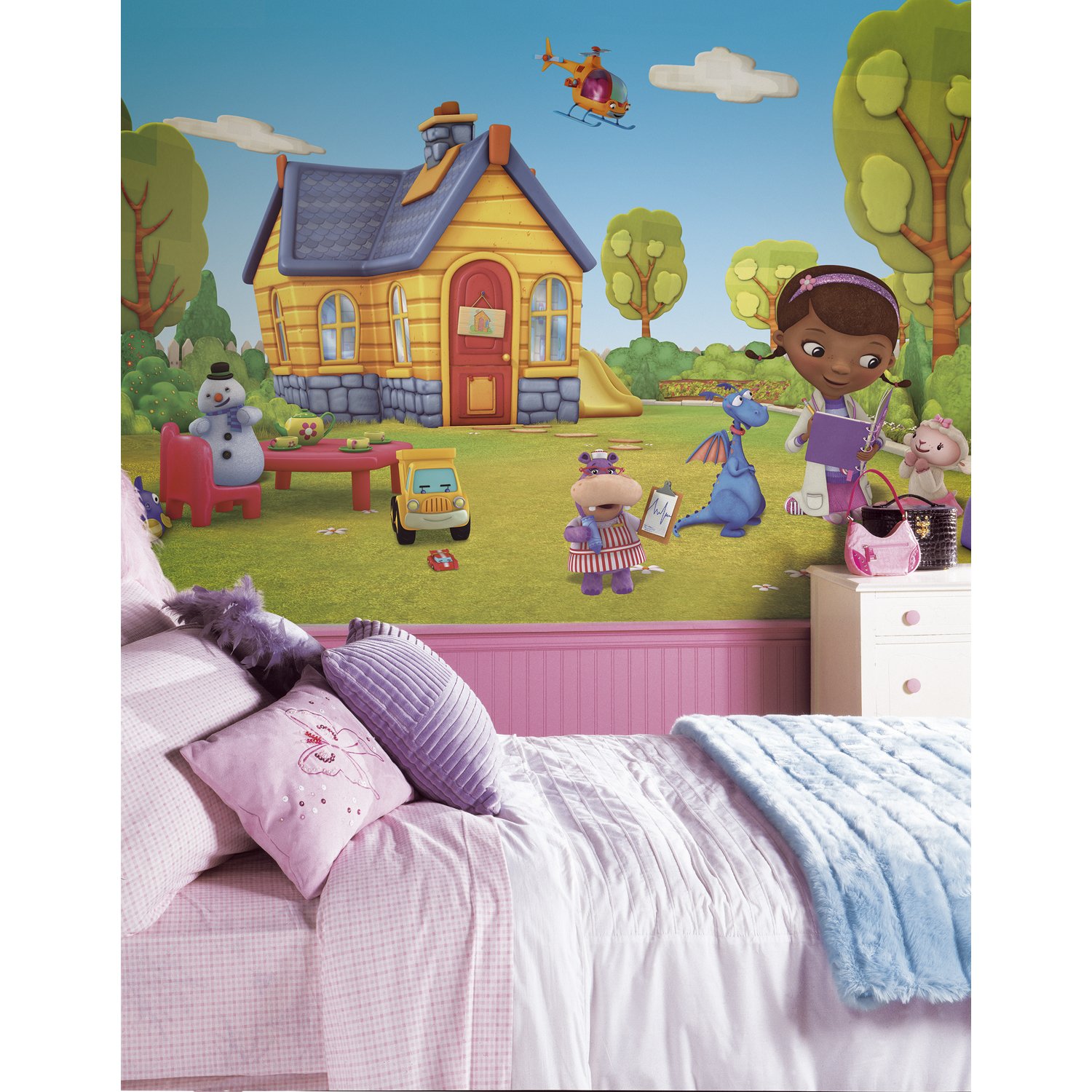 RoomMates Doc Mcstuffins 女性議長軌跡 取りはずし能力のある 壁画 10.5フート×6フート インクカートリッジ-パソコン・周辺機器