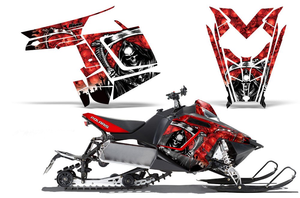 reaper-amrracing SledグラフィックスデカールキットFitsポラリスRMK Rush ( 2011 ? 2012 ) -red｜global研究所 50,934円