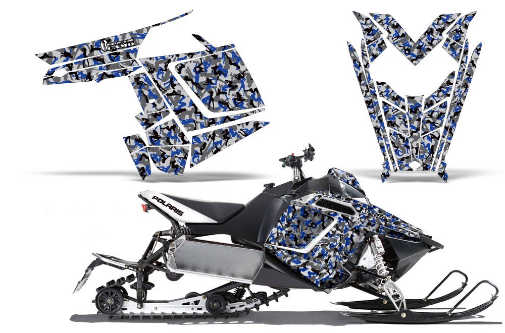 Urban Camo-AMRRACING スレッドグラフィックデカールキット Polaris RMK Rush (2011-2012)-ブルー｜global研究所