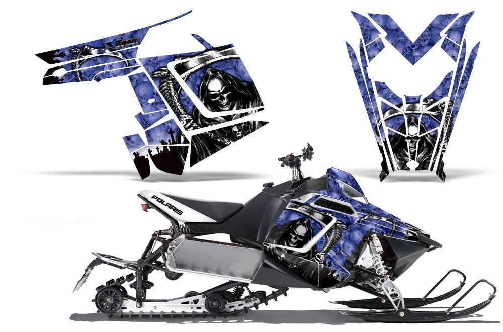 Reaper-AMRRACING スレッドグラフィックデカールキット Polaris RMK Rush (2011-2012)-ブルー｜global研究所