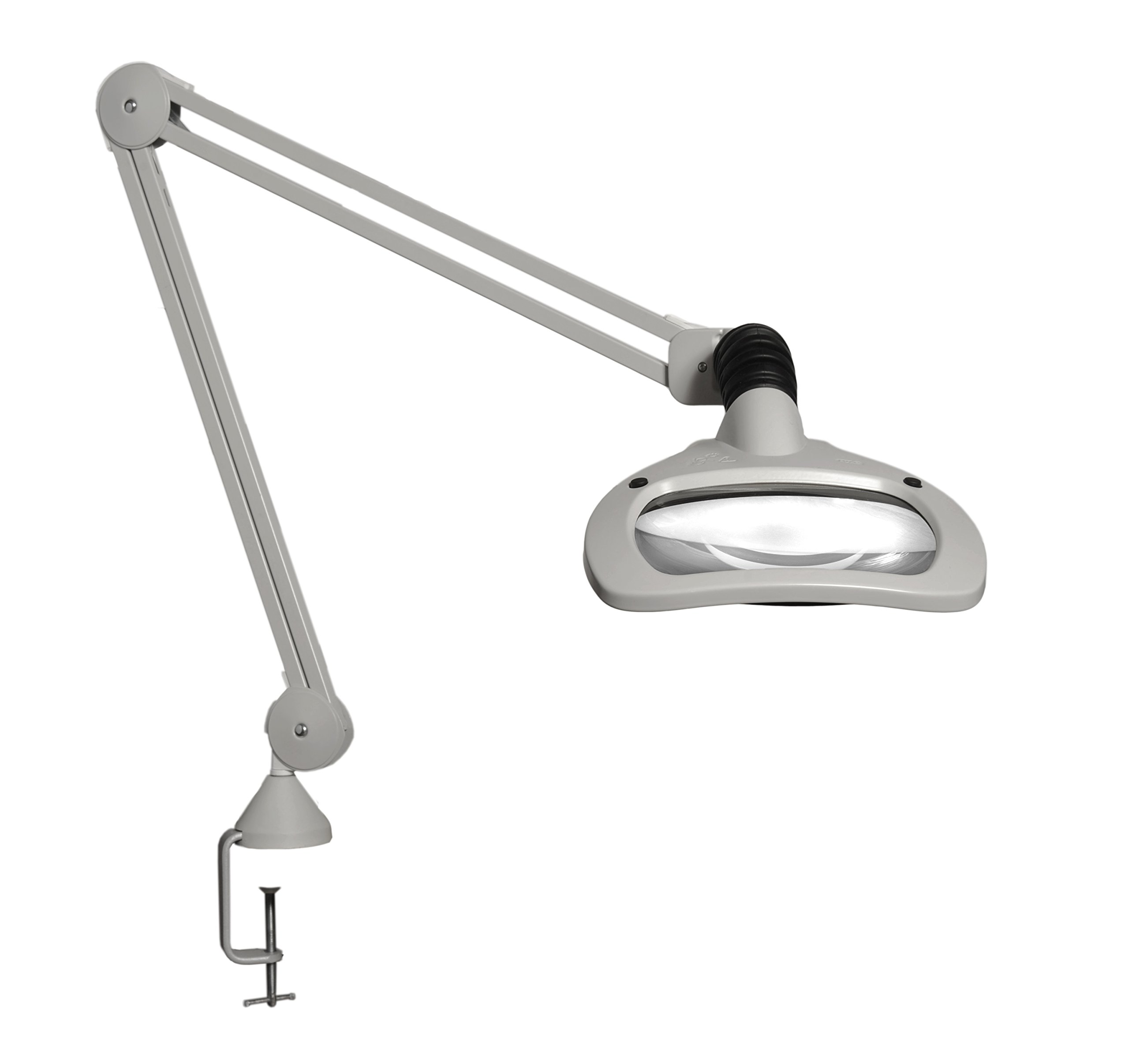 [Luxo]Luxo 18945LG WAVE LED Illuminated Magnifier 45 Arm 5 Diopter Edge Clamp Light Gray WAL025969 [並行輸入品]