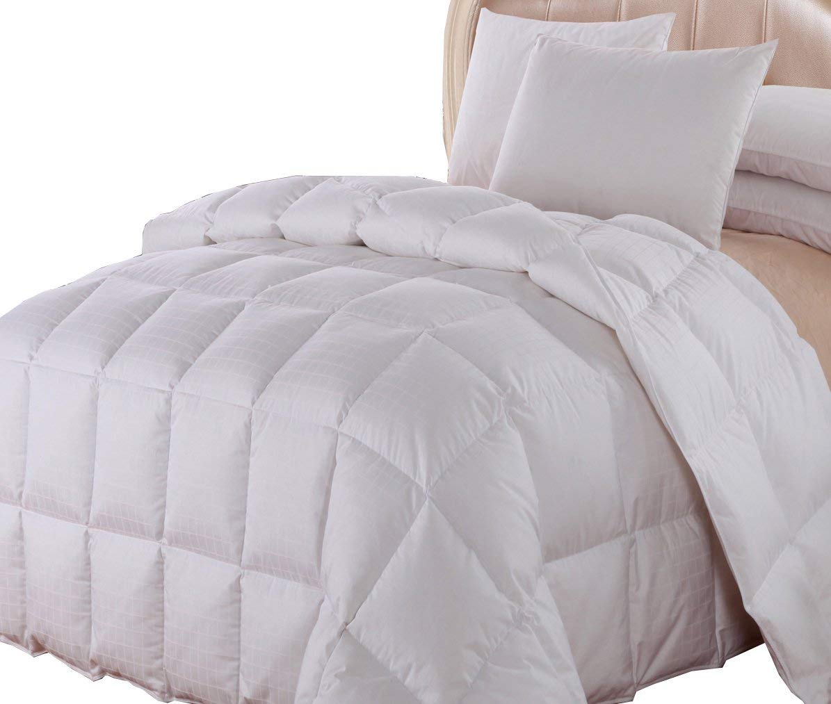 ロイヤルホテル300スレッドカウントCheckeredシベリアGoose down-comforter 100 %コットン ? 600 FP ? ホワイト キング ホワイト