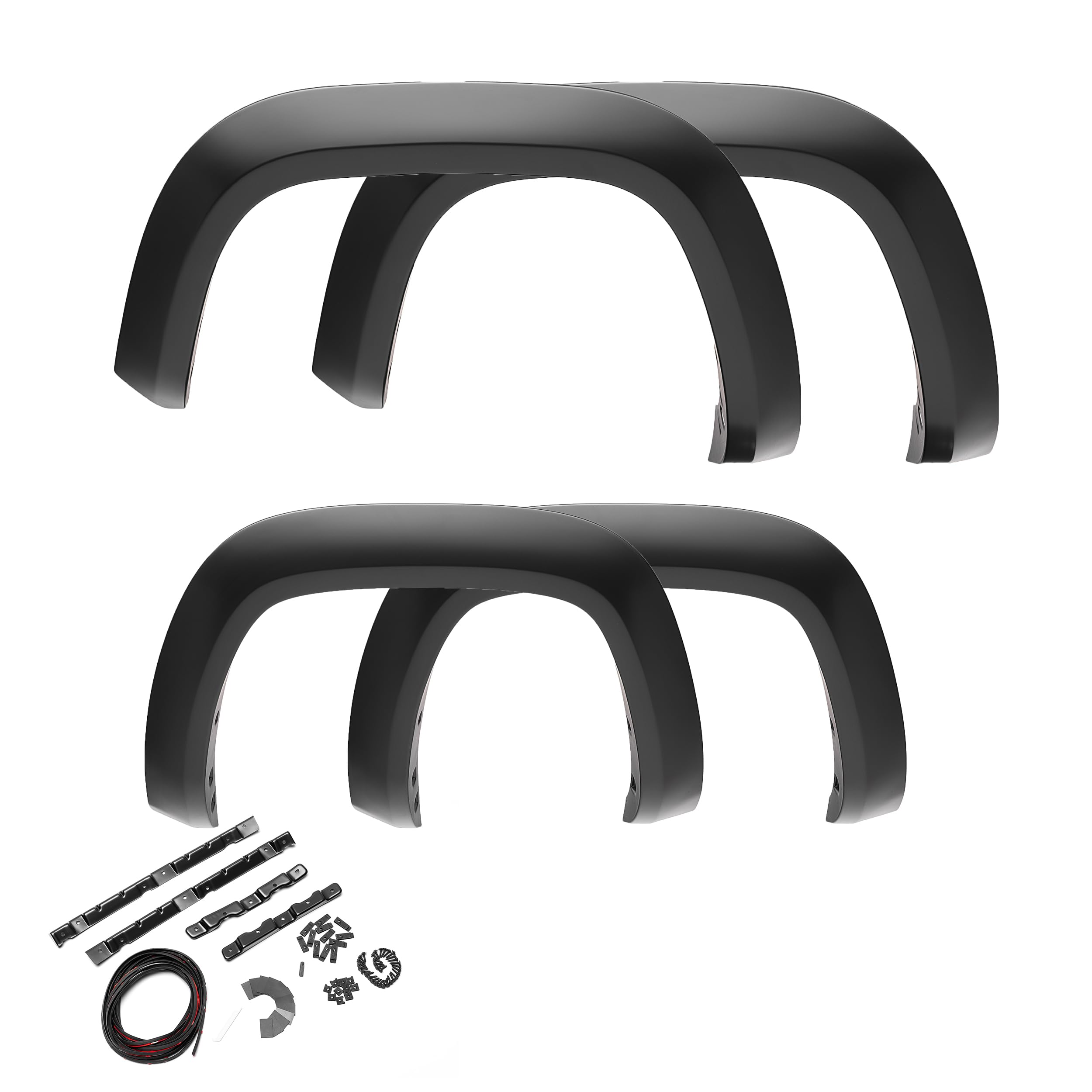 Bushwacker Extend-A-Fender エクステンデッドフロント\u0026リアフェンダーフレア | 4天下太平仕掛ける 黒いこと スムース完成 | 40966-02 | 2015-2019 GMC Sierra 2500 固定ディスク 3500 固定ディスクに其れ相応