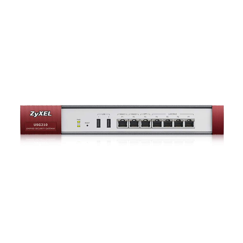 ZyXEL USG210 - Security appliance - with 1 year AV+統合データ処理  AS  CF - 10 SSL VPN users - 10Mb ローカルエリアネットワーク  100Mb ローカルエリアネットワーク  GigE - rack-mountable