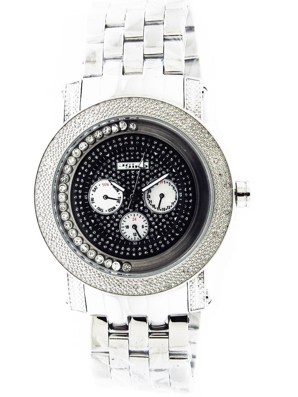 メンズJojino 46 Mm Round Face Diamond Watch mj-1180