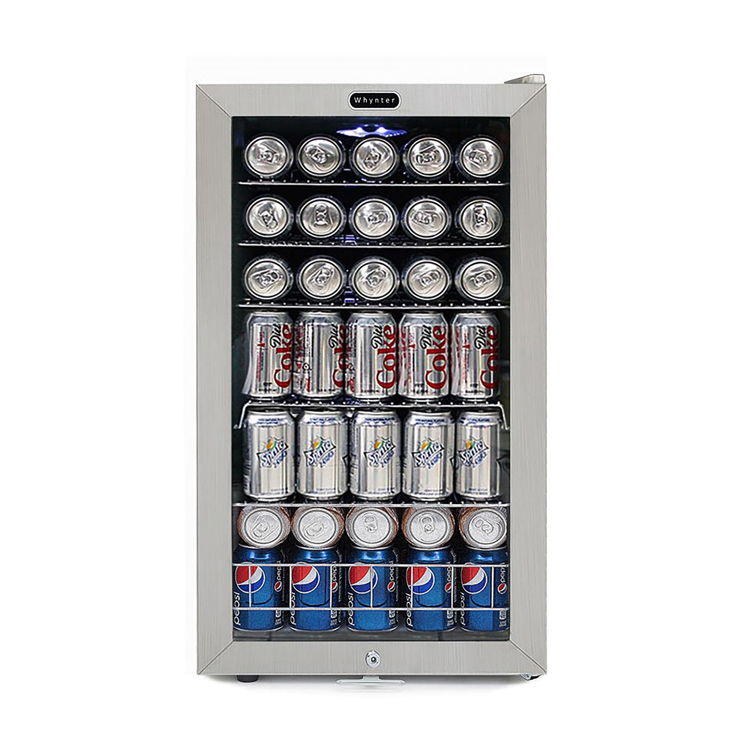 Whynter BR-128WS Lock 120 Can Capacity Stainless Steel Beverage Refrigerator White