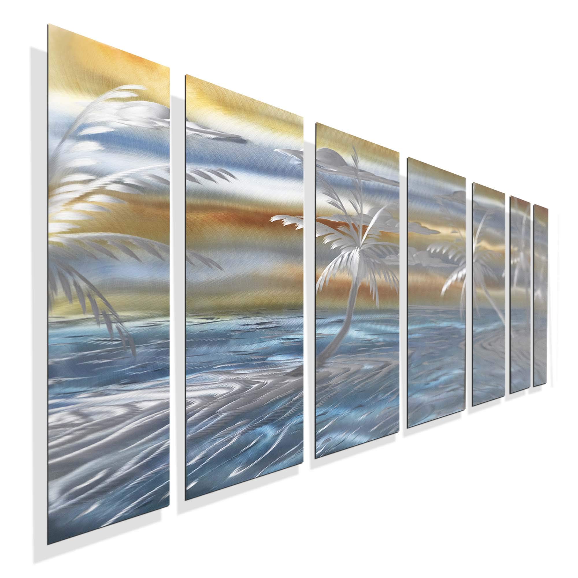 Extra Largeビーチシーンペイント抽象Metal Sculpture ? 大きなModern Painting ? 現代的な装飾 ? Tropical Paradise XL byジョンアレン