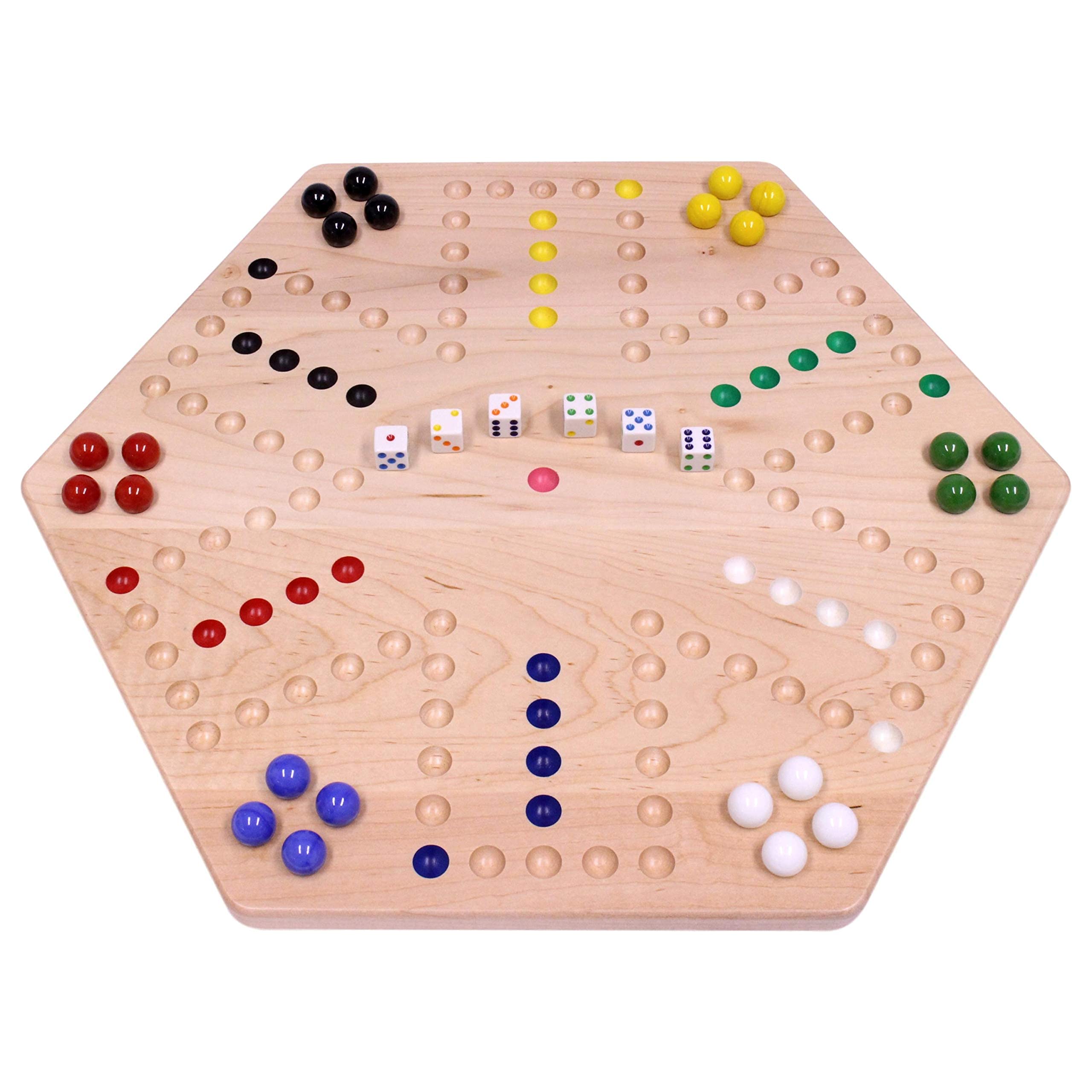 Maple Hand Painted 20 Wooden Aggravation (Wahoo) Game Board Double-Sided