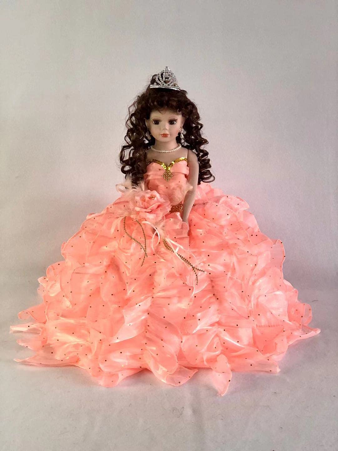 Jmisa 18 Umbrella Porcelain Dolls Quince Anos Lilac Pink