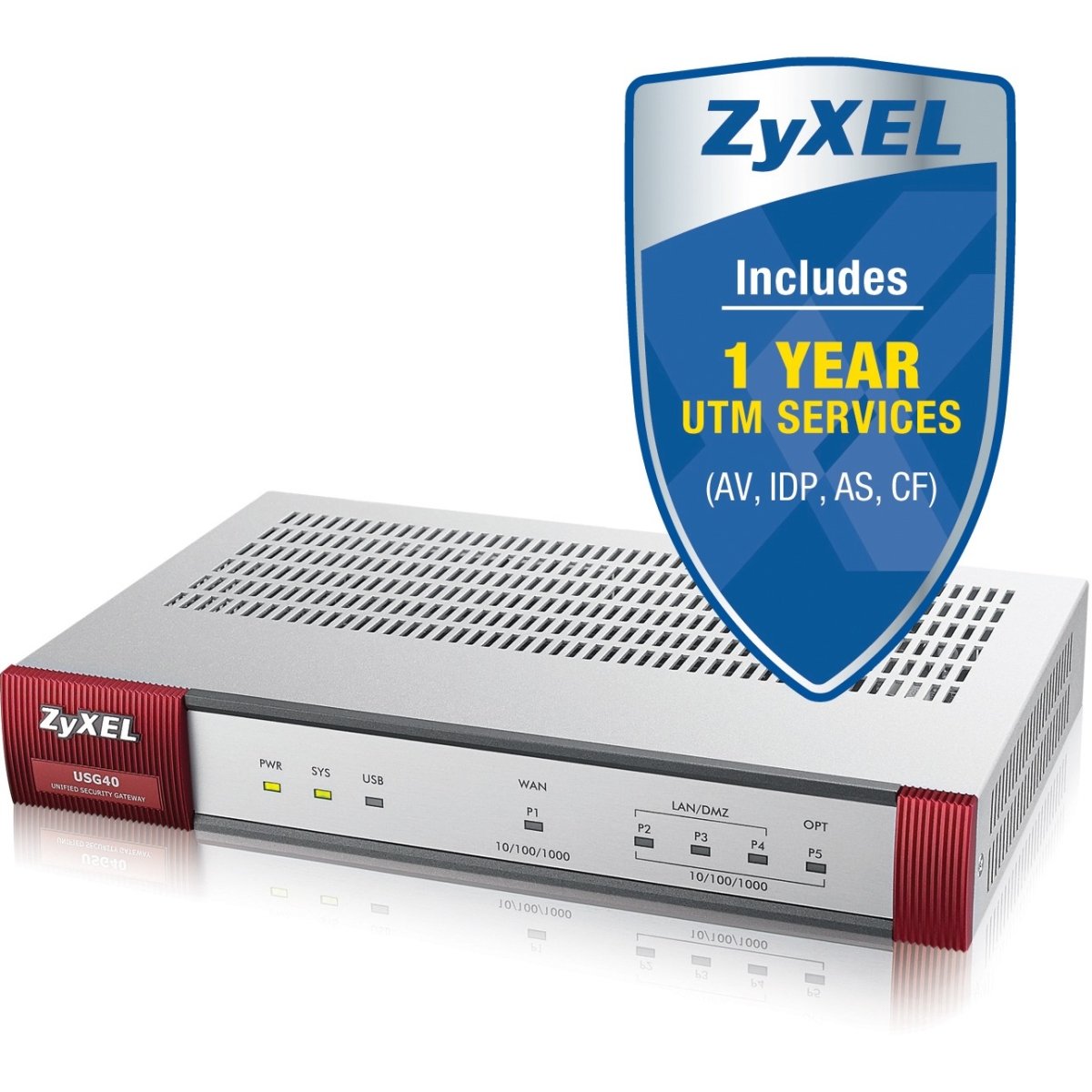 ZYXEL USG40 UTM FIREWALL VPN ROUTER W/1 YR CF AV 統合データ処理 AS / USG40 / by ZyXEL