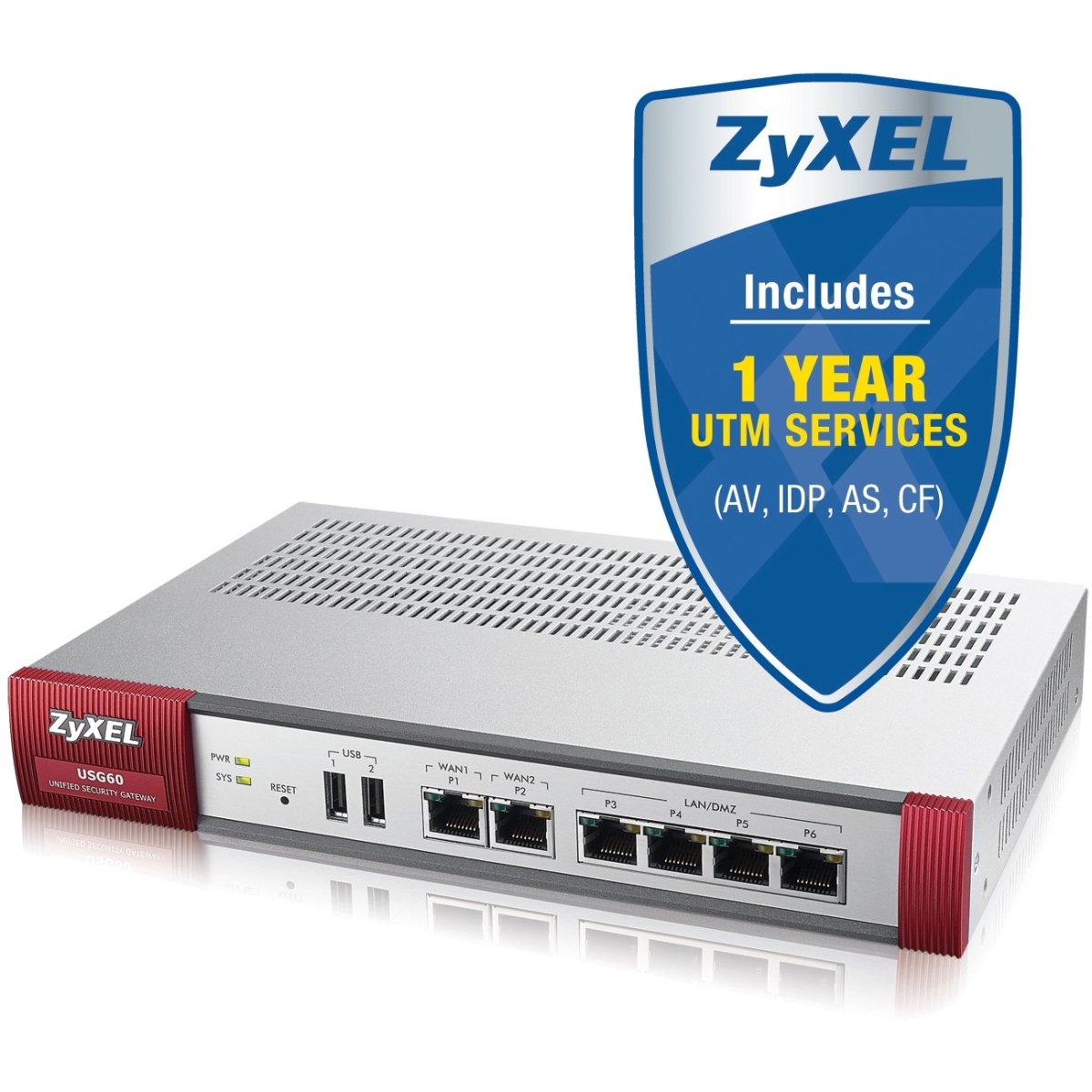 ZYXEL USG60 / USG60 整理統合セキュリティゲートウェイ 6界面 - ギガビットイーサネット - 仕合わせマウント
