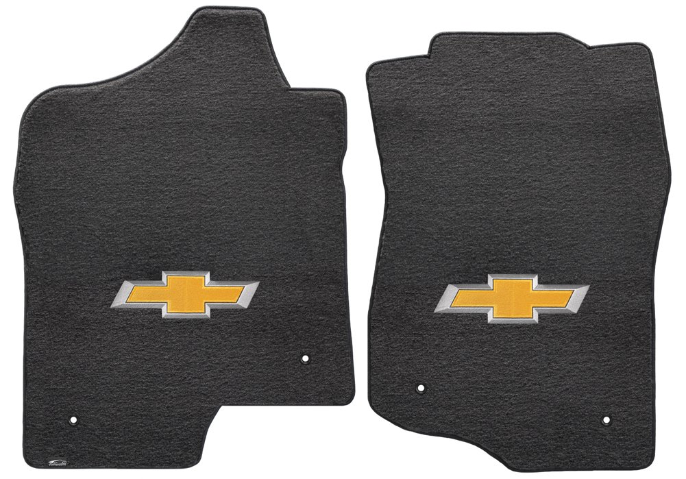 Lloyd Mats Velourtex エボニーカーペットフロアマット 2枚 金張りシボレーロゴタイプ付き添い人 シボレーサバーバン(2007-2014)用