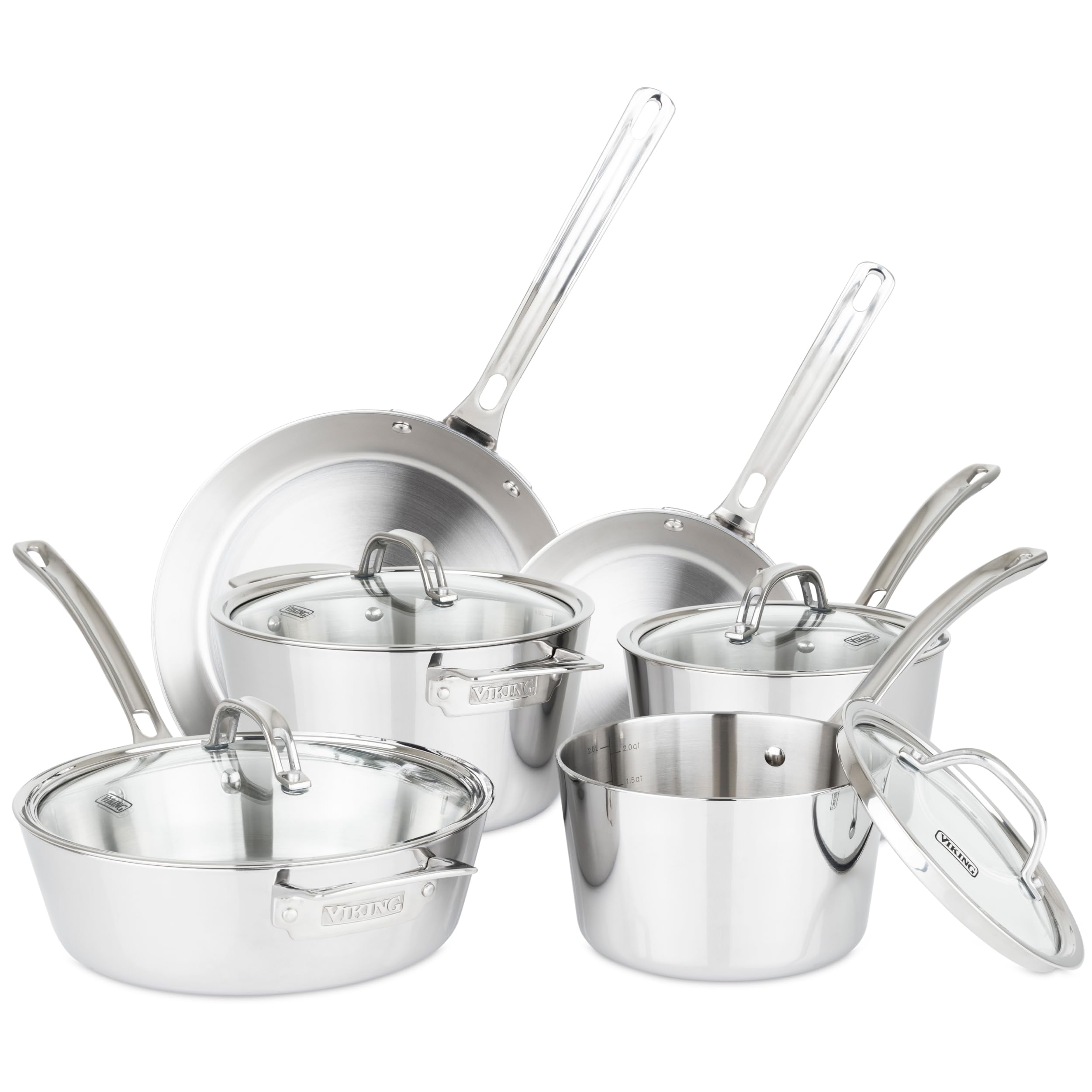 Viking Culinary Contemporary 3-Ply Stainless Steel 10 Piece Cookware Set by Viking Culinary
