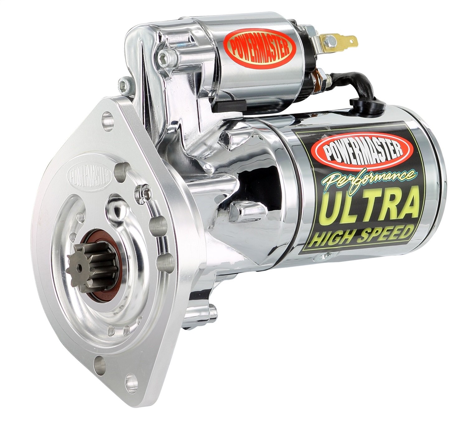 Powermaster 19453 クロームオルタネーター (Ultra HS [SB] ビレット付き ブラック 2 イヤーメイティング オールA/T & M/T 157Tフライホイール 深さ3/4インチ 2.2kw) 63,385円
