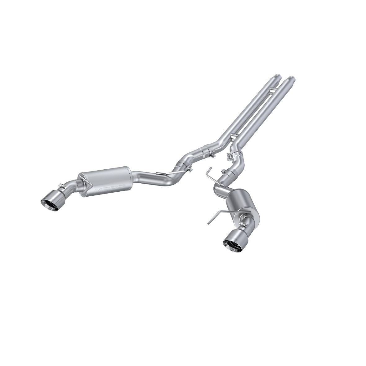 MBRP S7277AL 3in キャットバック、デュアルスプリットリア、表どおり変わり種排気ガス取り合わせ 4.5in手当て付き添い人 (アルミメッキスチール)