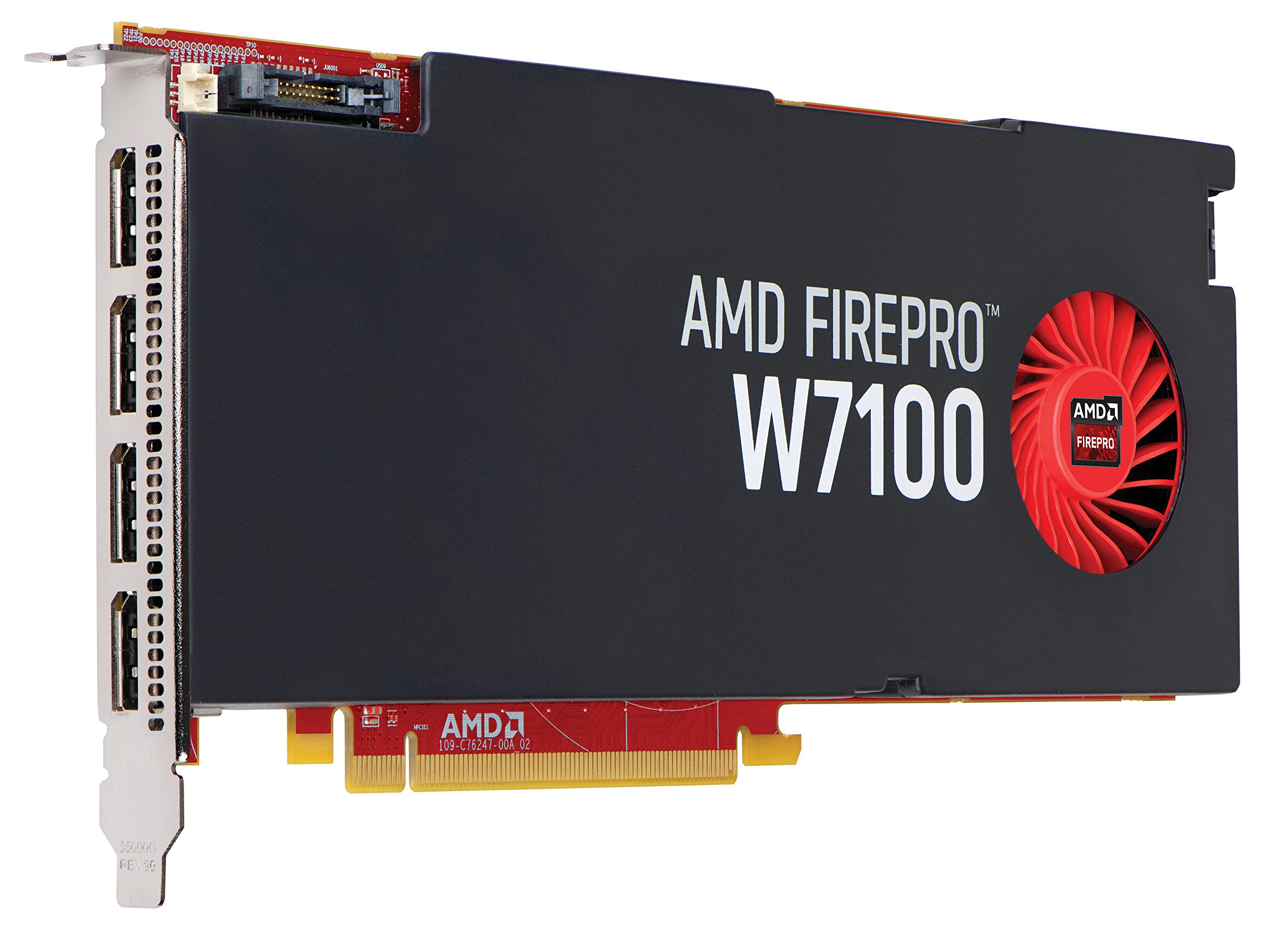 HP AMD FirePro W7100 8GB AMD AMD FirePro W7100 graphics GPU: 1792 Stream Processors organized into 28 Compute Units Power: 75 Watts Cooling: Active