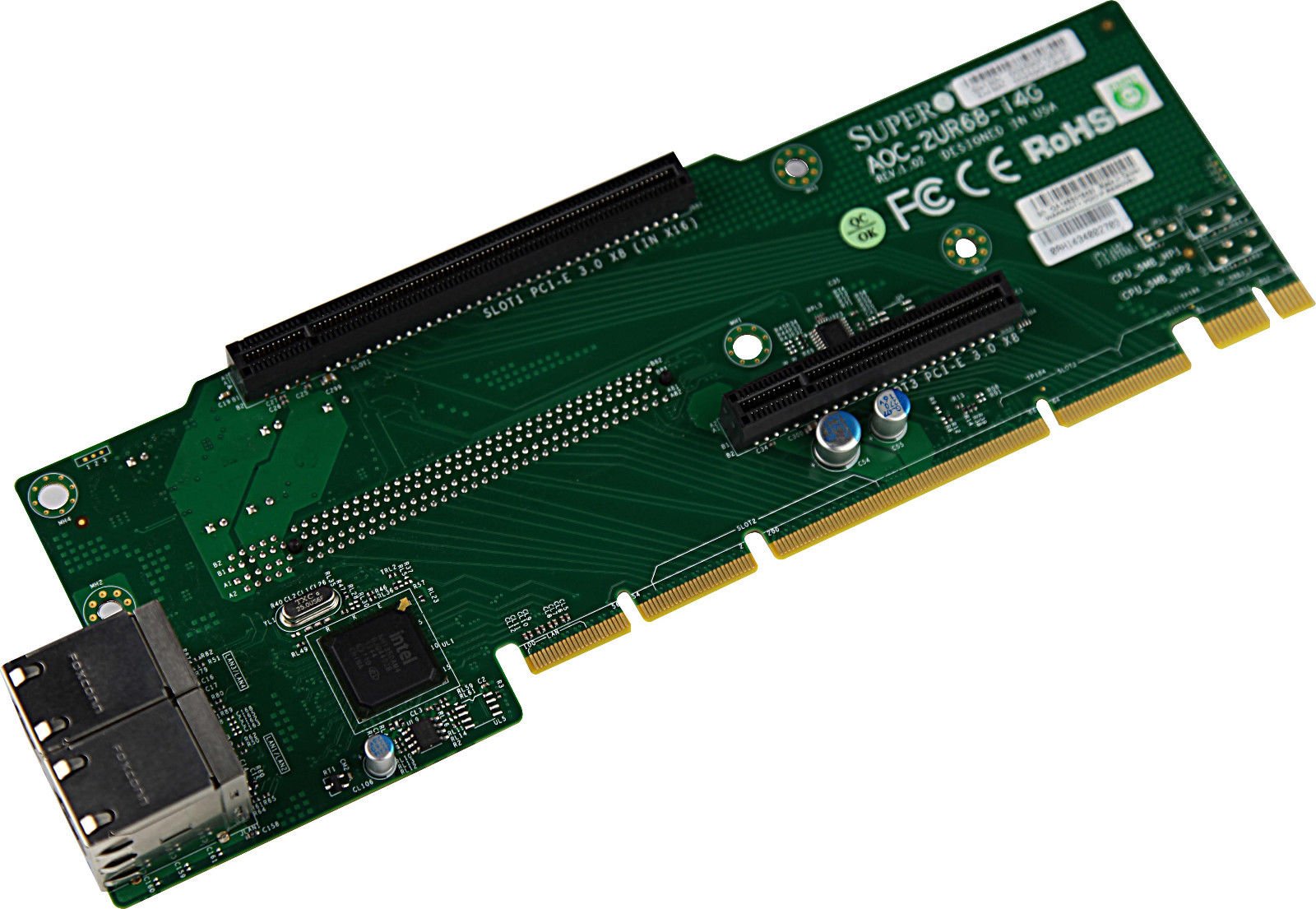 SuperMicro AOC-2UR68-I4G 2U Ultra Intel i350AM4-4 GbE RJ45ポート