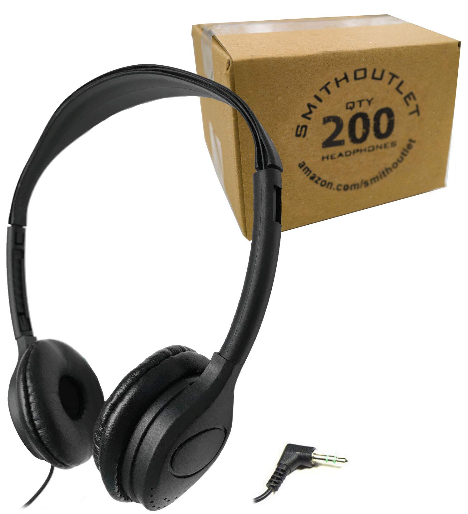 SmithOutlet 厚地の外套上端型低コストヘッドフォン まとめ買い 200個容器に並べる