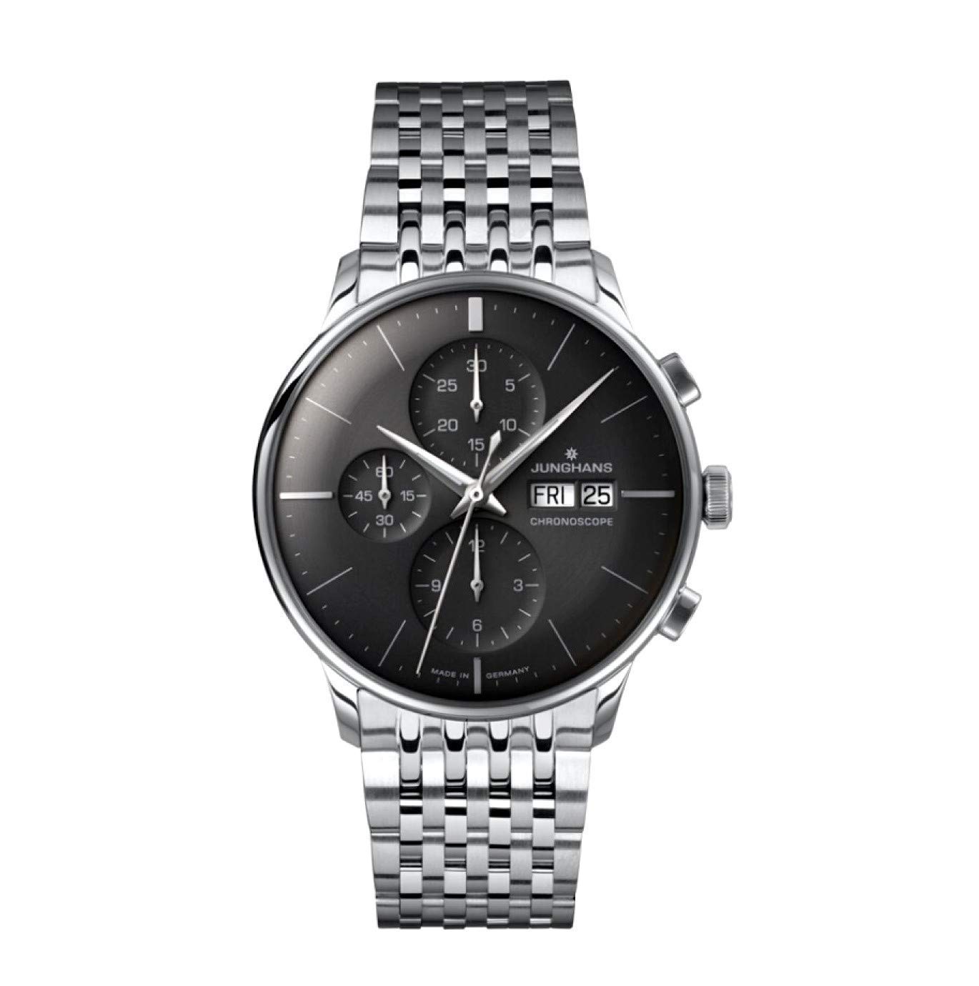 Junghans腕時計メンズMeister ChronoscopeステンレススチールSunrayダークグレーダイヤル日日付027 / 4324.45|global研究所