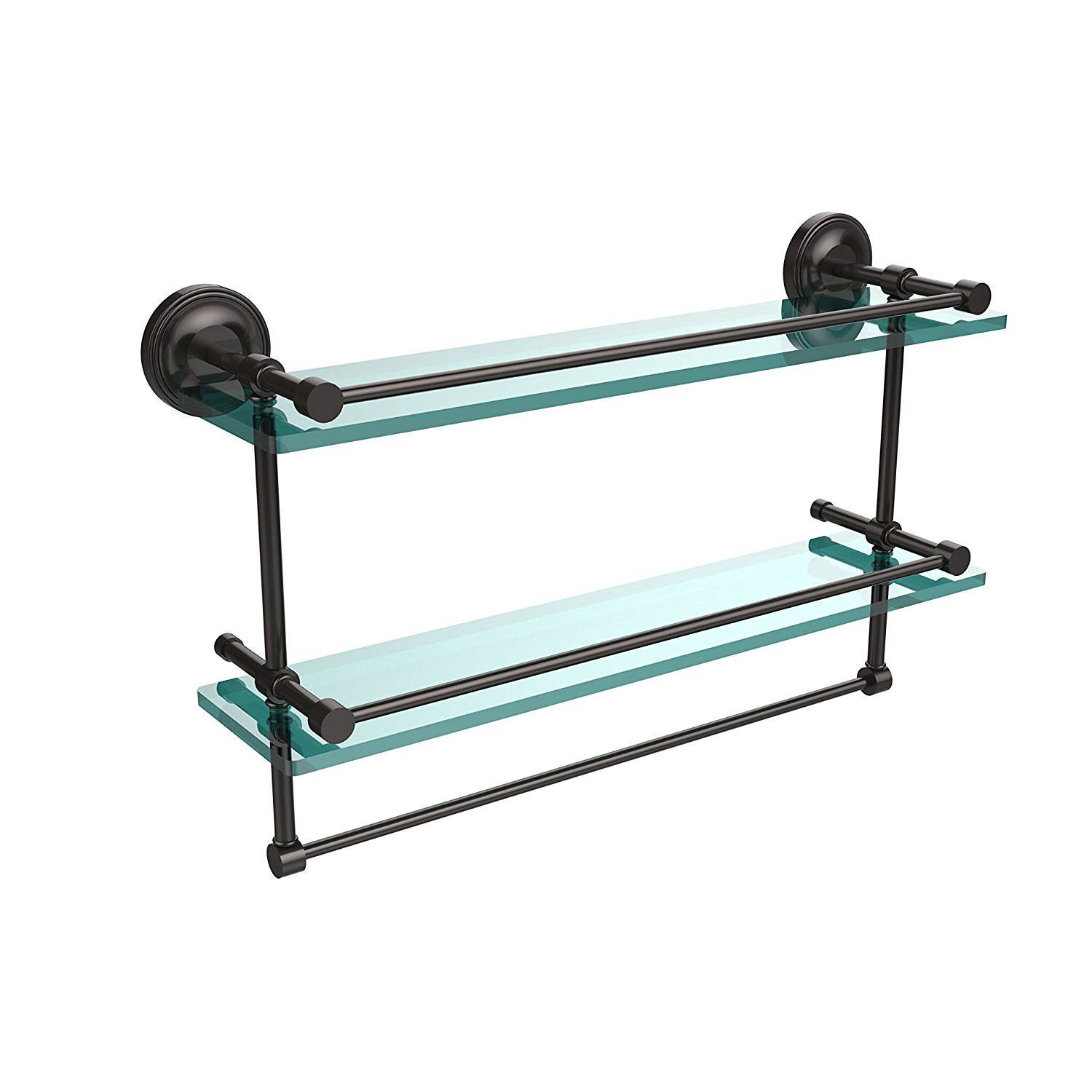 22 Inch Gallery Double Glass Shelf with Towel Bar - PRBP-2TB/22-GAL-ORB 55,652円