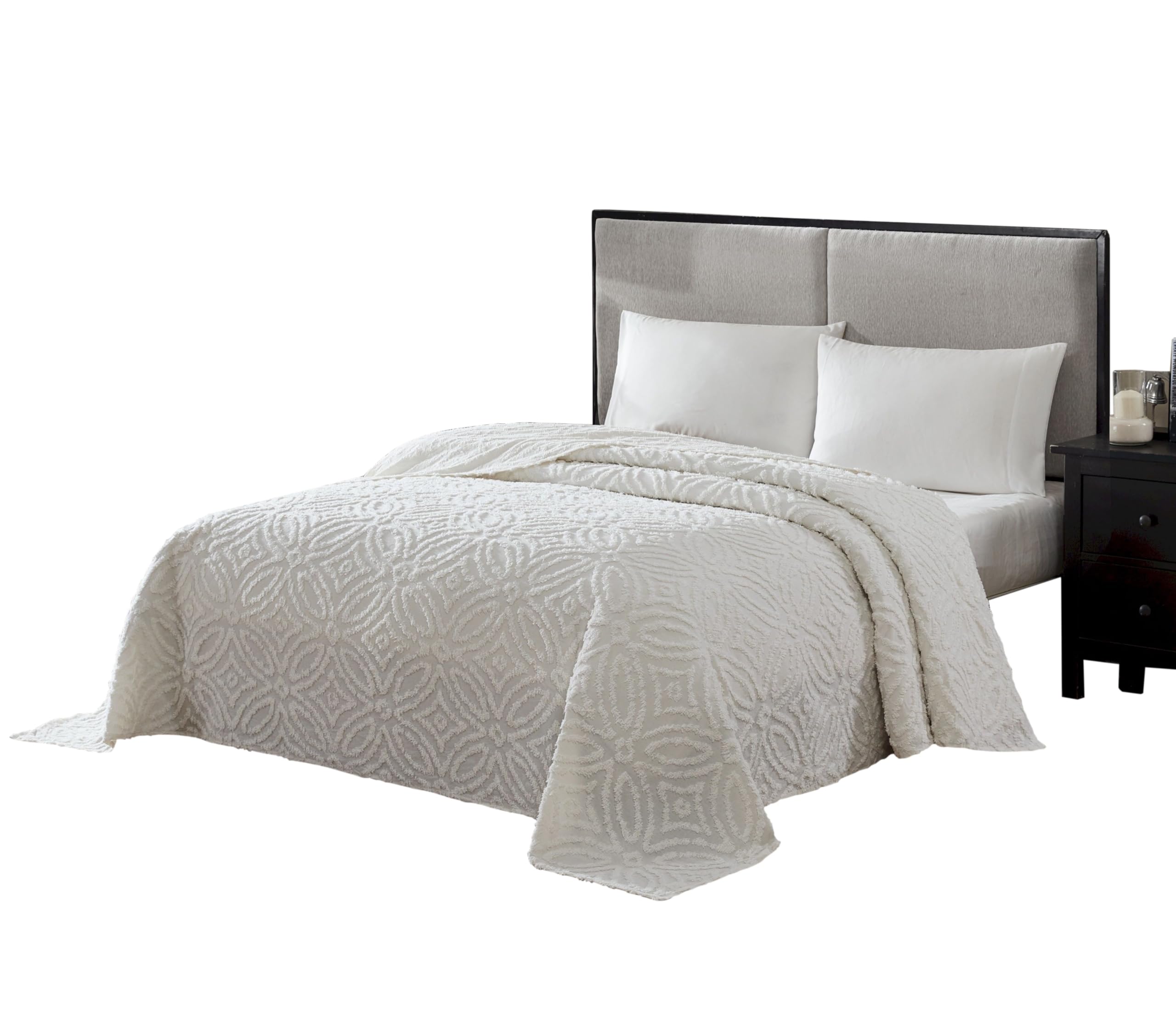 Beatrice Home Fashions （ビアトリスホームファッション） ウェディングリング シェニール織ベッドスプレッド フル