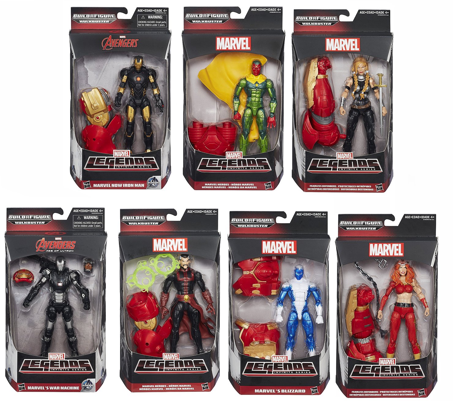 Avengers Marvel Legends Iron Man Blizzard War Machine and More Action Figures Wave 3 Set of 7画像
