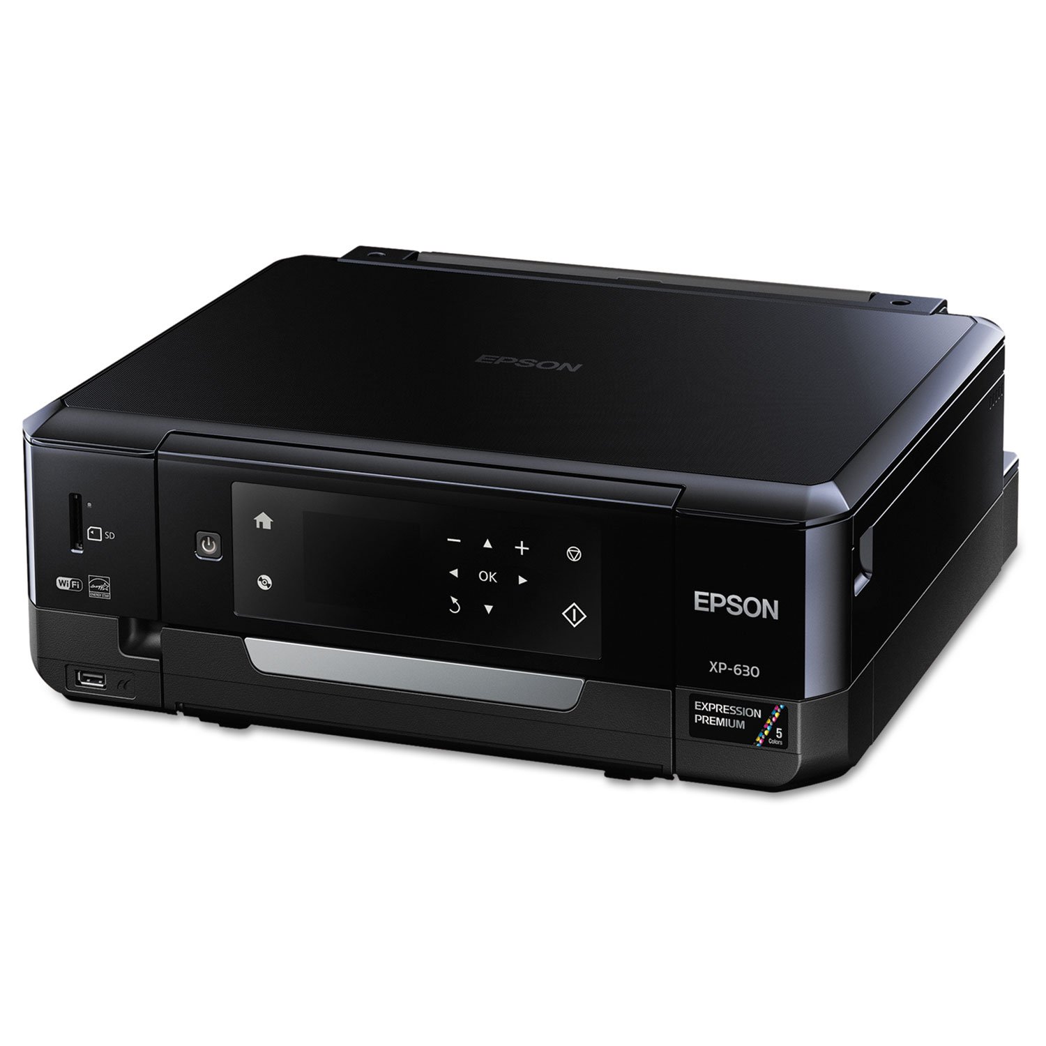 Epson Expression Premium XP-630 - Multifunction printer - color - ink-jet - Legal (8.5 in x 14 in) (original) - A4/Legal (media) - up to 10 ppm (copying) - up to 32 ppm (printing) - 120 sheets - USB 2.0 Wi-Fi(n) USB 2.0 host - black blue