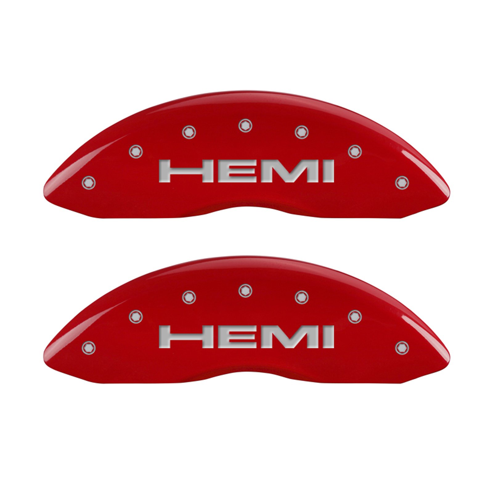 MGP Caliper Covers 12088SHEMRD Red Powder Coat Finish 'Hemi' Engraved Caliper Cover with Silver Characters (Set of 4)｜global研究所
