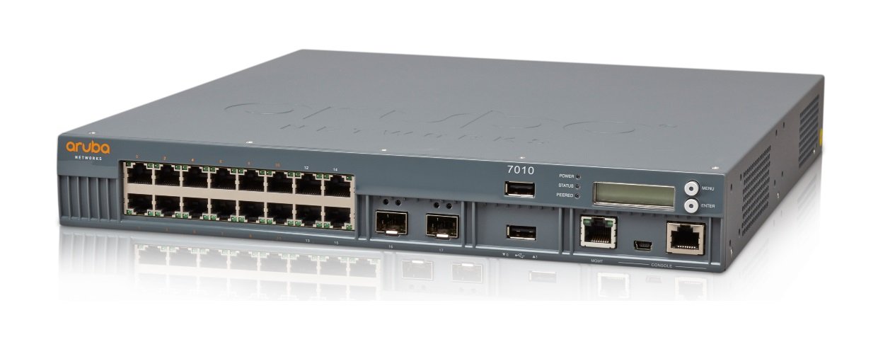 日本ヒューレットパッカード Aruba 7010 (RW) 16p 150W PoE+ 10/100/1000BASE-T 1G BASE-X SFP 32 AP and 2K Clien JW678A