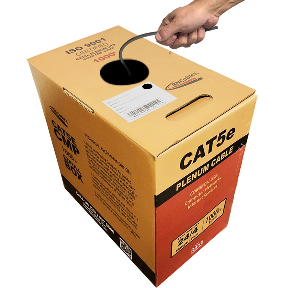 1000フィート ソリッド Cat5e プレナム (CMP) ネットワークケーブル 簡単プルボックス - ホワイト 1000 feet BNCAT5e-PL101|global研究所