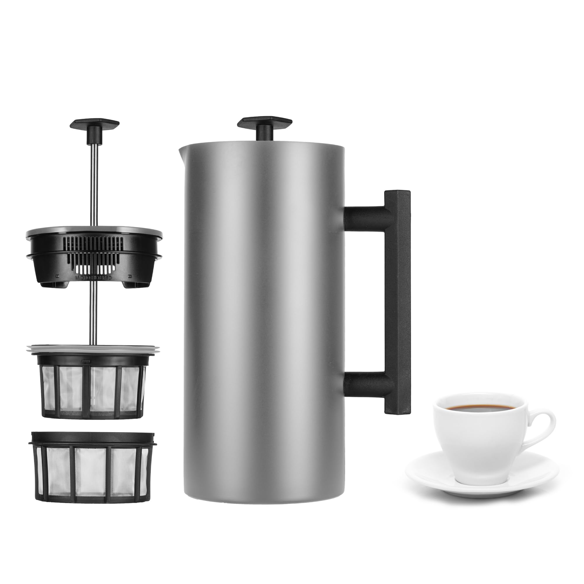 ESPRO P6 フレンチプレス - 二重壁 ステンレススチール コーヒー&紅茶メーカー 32オンス つや消しステンレススチール