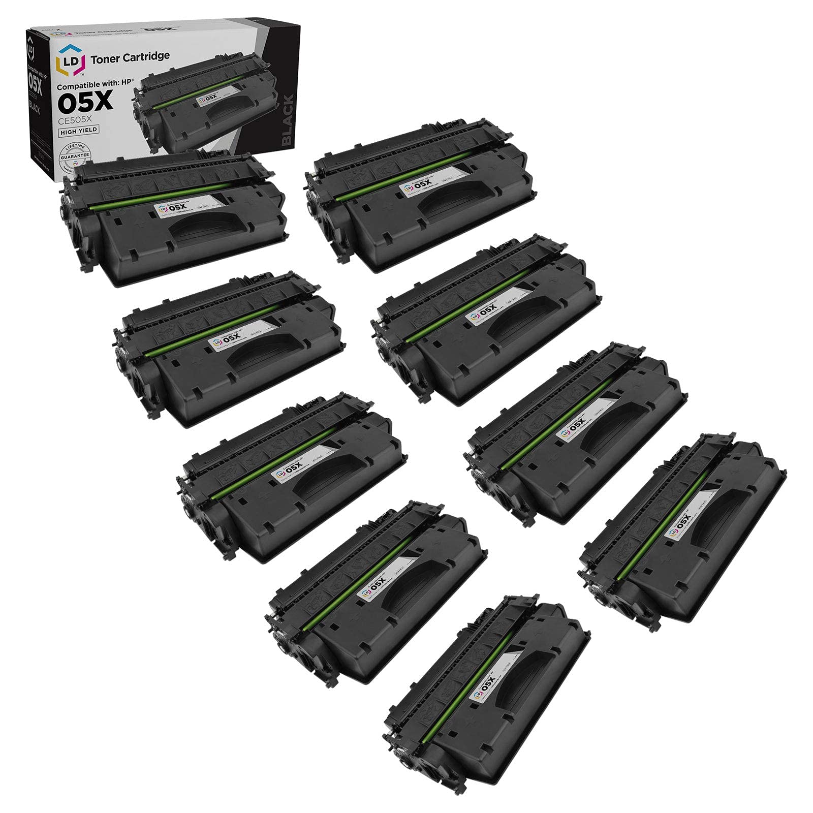 LD互換性の部品交換Hewlett Packard ce505 X ( HP 05 X 9 )のセット高イールドブラックレーザートナーカートリッジHP LaserJet p2055dでの使用、p2055dn、and p2055 Xプリンタ