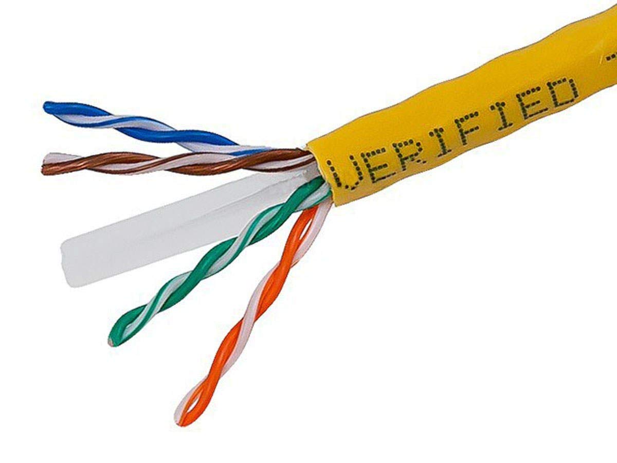 Monoprice Cat6 Ethernet Bulk Cable - Network Internet Cord - Stranded  550Mhz  UTP  コマーシャル  Pure Bare Copper Wire  24AWG  No Logo  1000フィート  Yellow