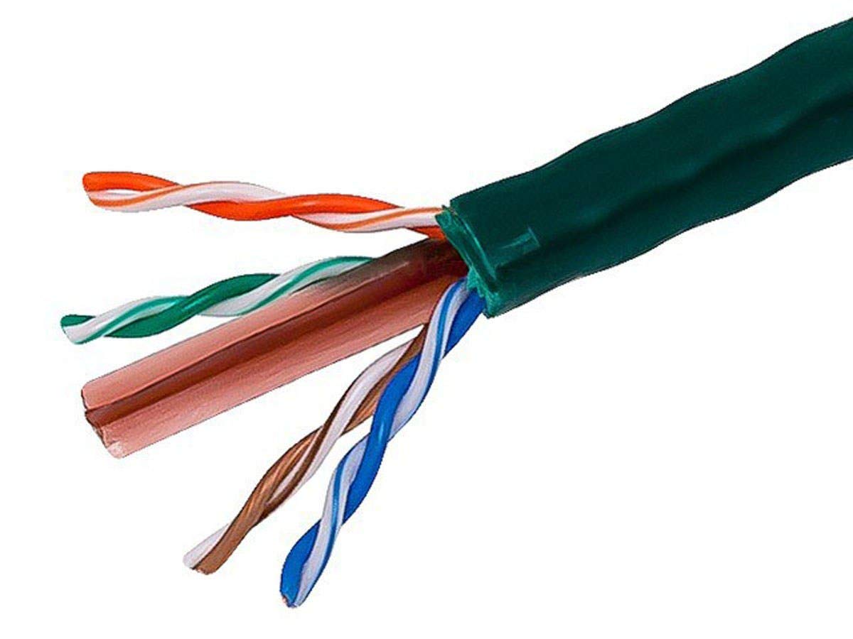 Monoprice Cat6 Ethernet Bulk Cable - Network Internet Cord - Stranded 550Mhz UTP CM Pure Bare Copper Wire 24AWG No Logo 1000ft Green