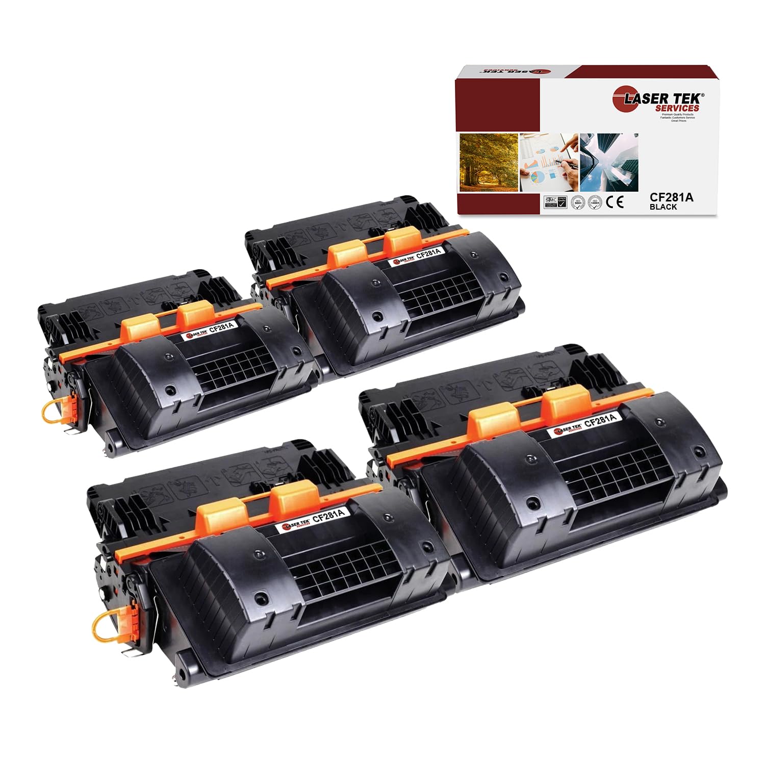 Laser Tek Services 互換トナーカートリッジ HP 81A CF281A 交換用 HP Laserjet Enterprise MFP M630h M630dn M630f プリンターに対応 (ブラック 4パック) - 10 500ページ|global研究所