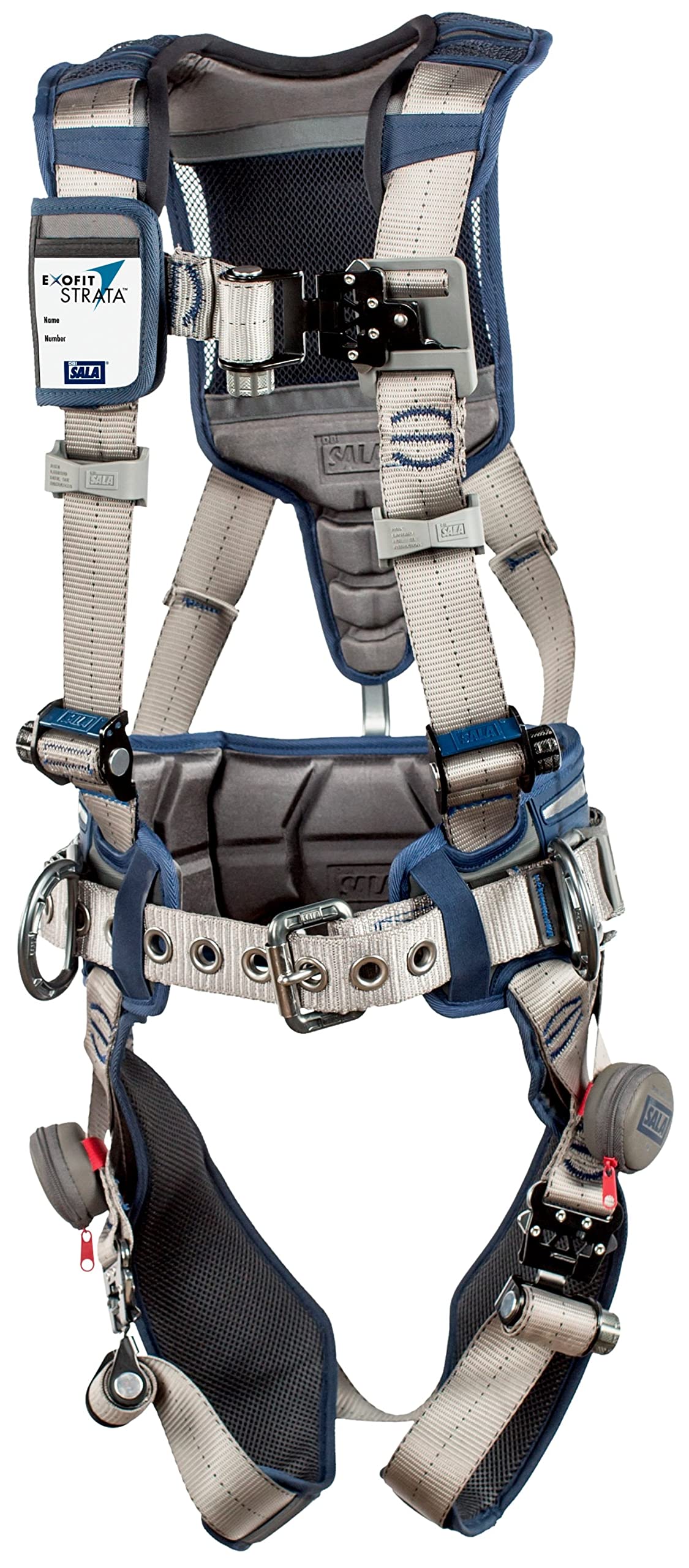 DBI/Sala 1112538 DBI STRATA Aluminum Back/Side D-Rings Tri-Lock Revolver QC Buckles with Sewn in Hip Pad/Belt X-Large Blue/Gray by DBI-Sala|global研究所