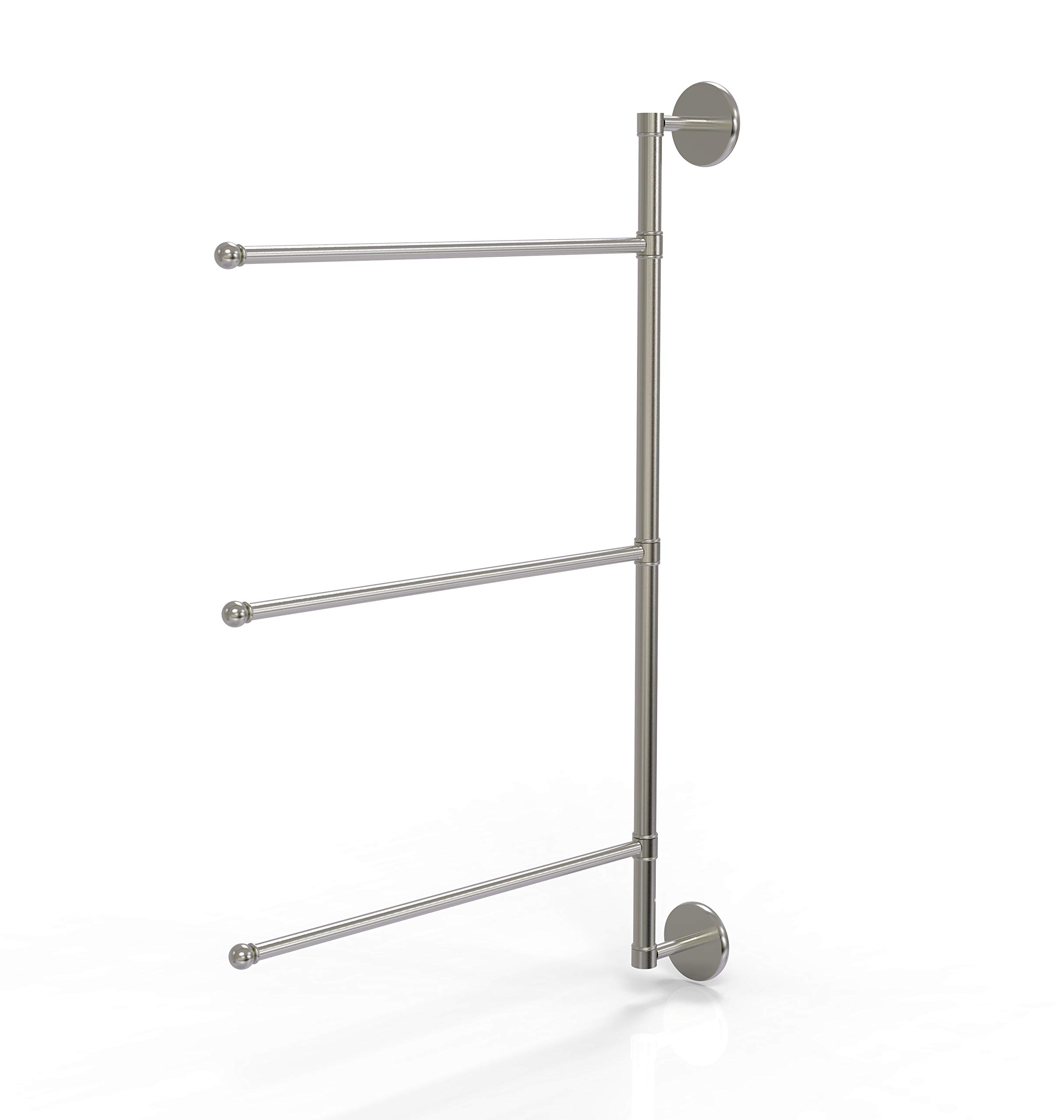 (Satin Nickel) - Allied Brass P1027/3/16/28-SN Prestige Skyline Collection 3 Swing Arm Vertical Towel Bar 70cm
