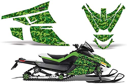 AMR Racing スノーモービルグラフィックキット ステッカー デカール Arctic Cat Z1 Turbo 2006-2012対応 デジカモグリーン|global研究所