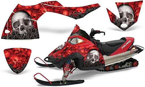 AMR Racing スノーモービルグラフィックキットステッカーデカール ポラリスフュージョン2005-2007対応 - ボーンコレクターレッド|global研究所