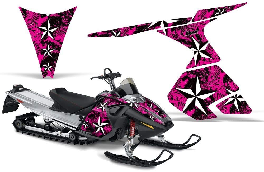 AMR Racing スノーモービルグラフィックキット ステッカー デカール Ski-Doo RT 2005-2009対応 ノーススターピンク