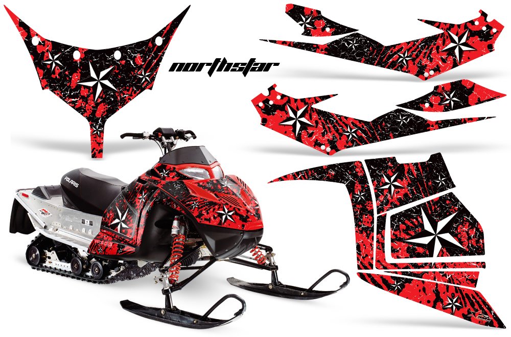 ポラリスIQ Race 600 AMRRACINGグラフィックスデカールキット ? North Star ? レッド｜global研究所