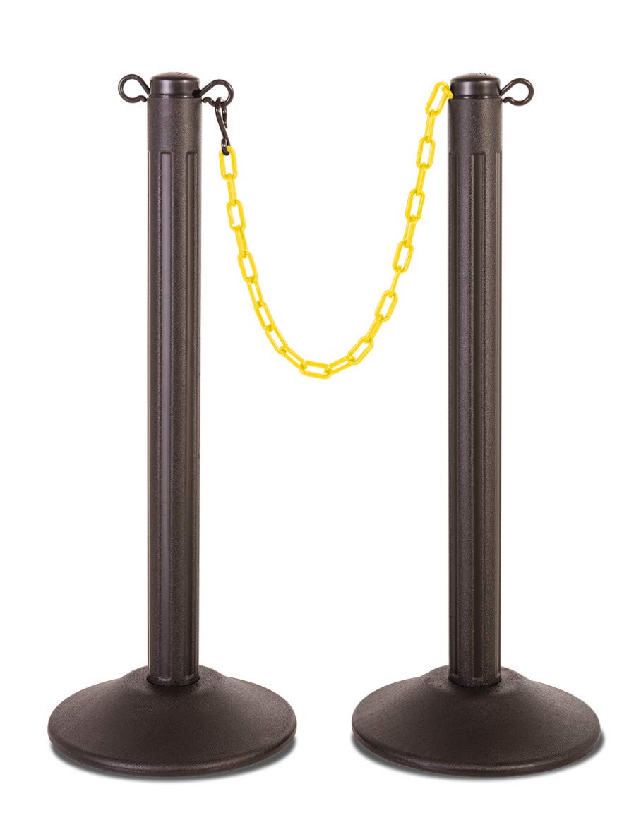 US Weight ChainBoss Indoor/Outdoor Stanchion with15 LB base and 10' of 2 Chain - Pack of 2 by US Weight