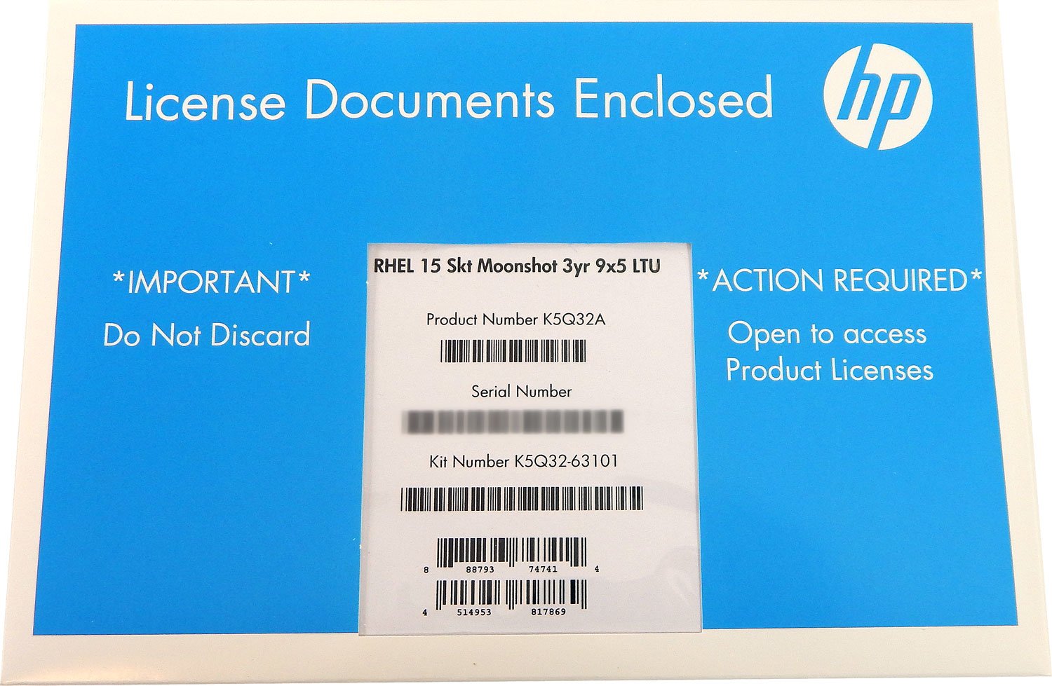 HP RHEL SKT Moonshot 3yr 9x5 LTU K5Q32-63101 K5Q32A